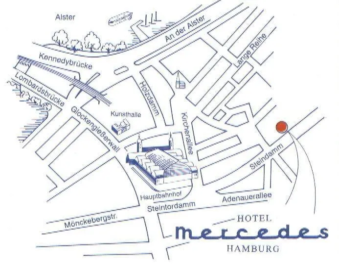 Hotel Mercedes/Centrum Гамбург 2*,  Германия